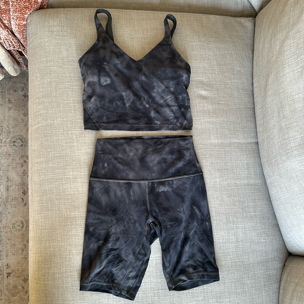 Lululemon Grey Diamond Dye Align Tank And 8” High Rise Short